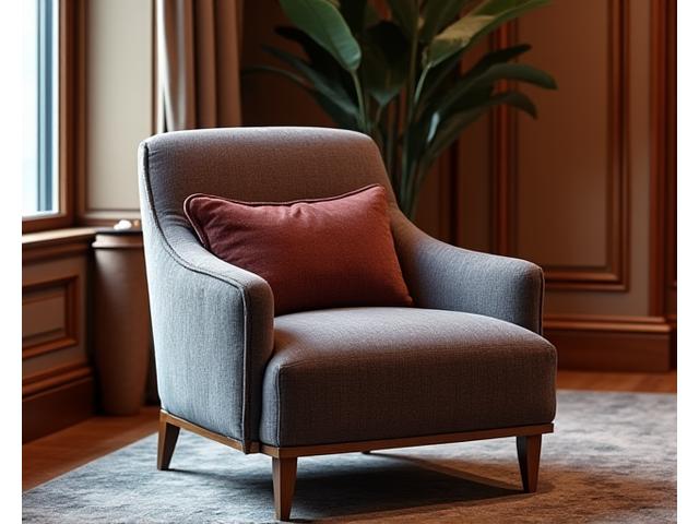 A stunning custom-designed chair in a luxurious living room setting.